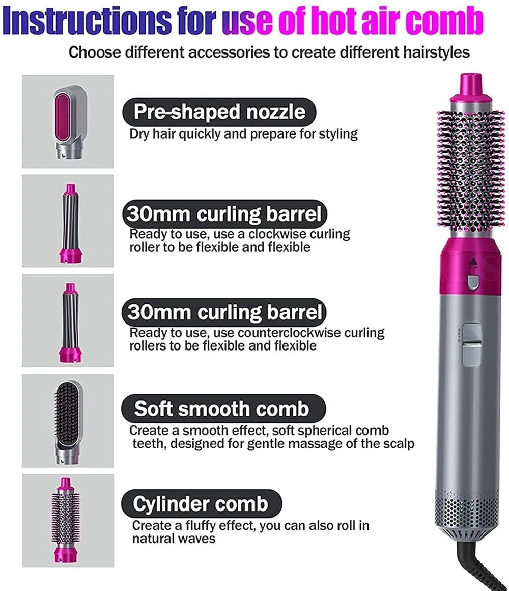 5-in-1 Hot Air Styler & Hair Dryer Brush Set