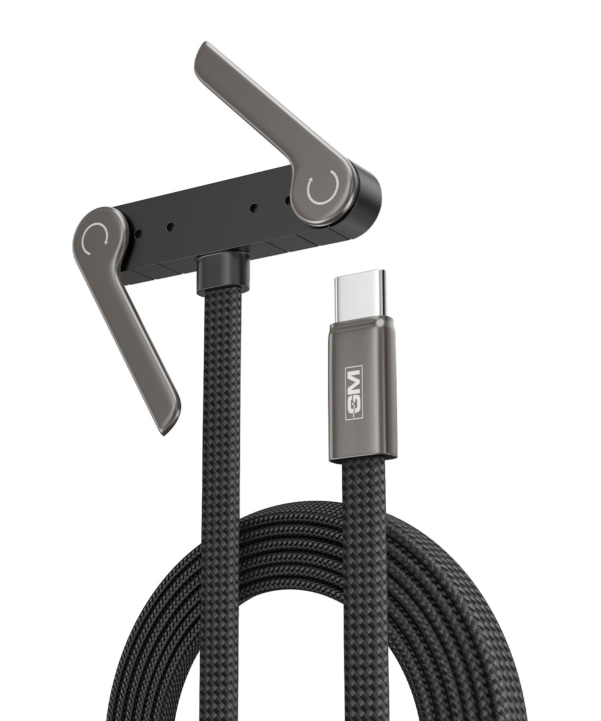 FlexStand 100W Type-C cable with the built-in stand folded out