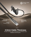 4.5mm flat braided cable with reinforced jacket