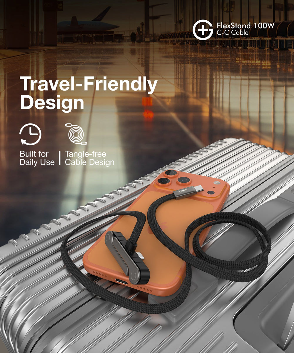 Travel-friendly tangle-free cable and stand
